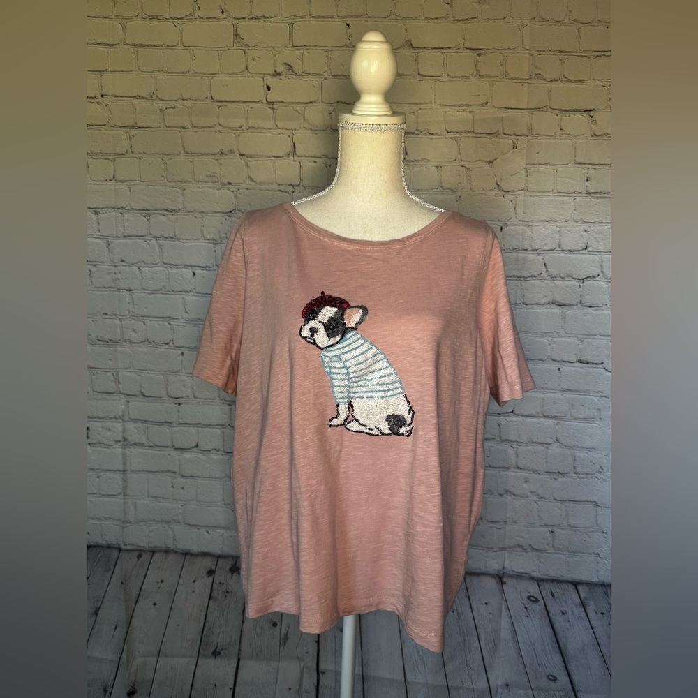 {Talbots} Dusty Pink Frenchie Top